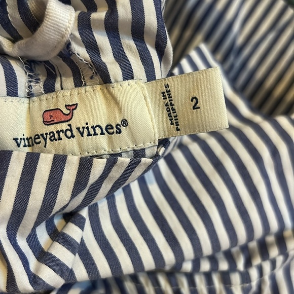 Vineyard Vines Sarah Blue and White Striped Sleeveless Blouse Size 2 - Picture 8 of 8